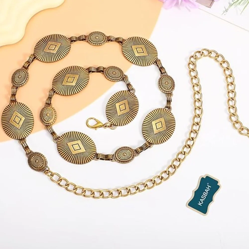 Tassel Chain Coin Belts Metal Waist Chains Belt Women Casual Fashion Accessories